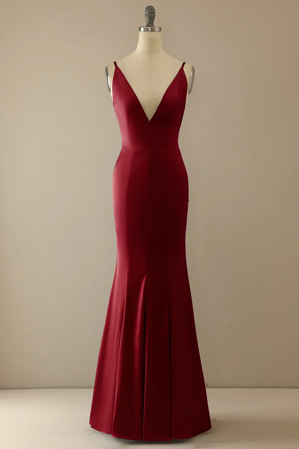 Blue Mermaid V-Neck Backless Floor-Length Prom Dress - Chloe Dress