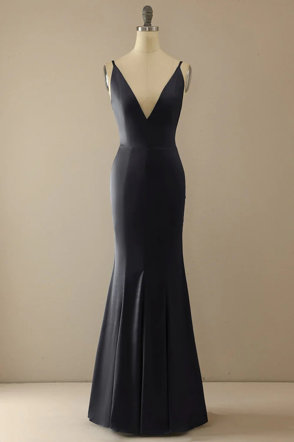 Blue Mermaid V-Neck Backless Floor-Length Prom Dress - Chloe Dress
