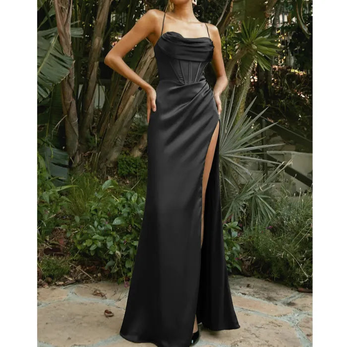 Off-Shoulder High Slit Prom Dress - Chloe Dress