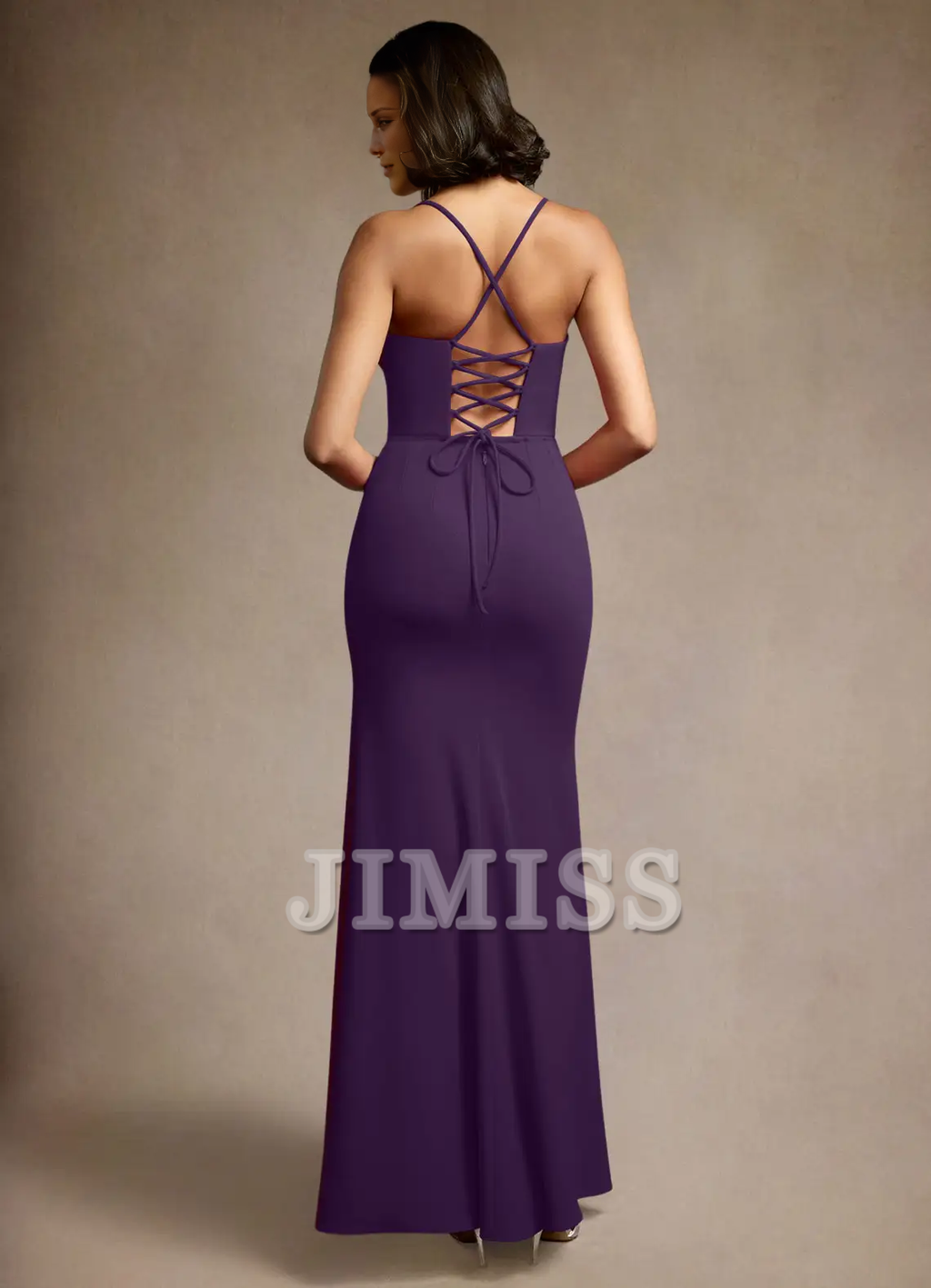 V-Neck Backless High Slit Floor-Length Evening Dress - Chloe Dress