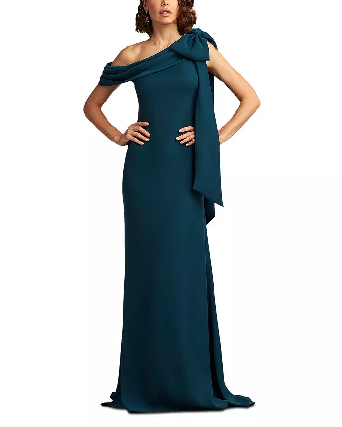 One-Shoulder Crepe Floor-Length Evening Dress - Chloe Dress