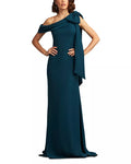 One-Shoulder Crepe Floor-Length Evening Dress - Chloe Dress