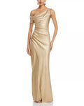 One-Shoulder Satin Floor-Length Evening Dress - Chloe Dress