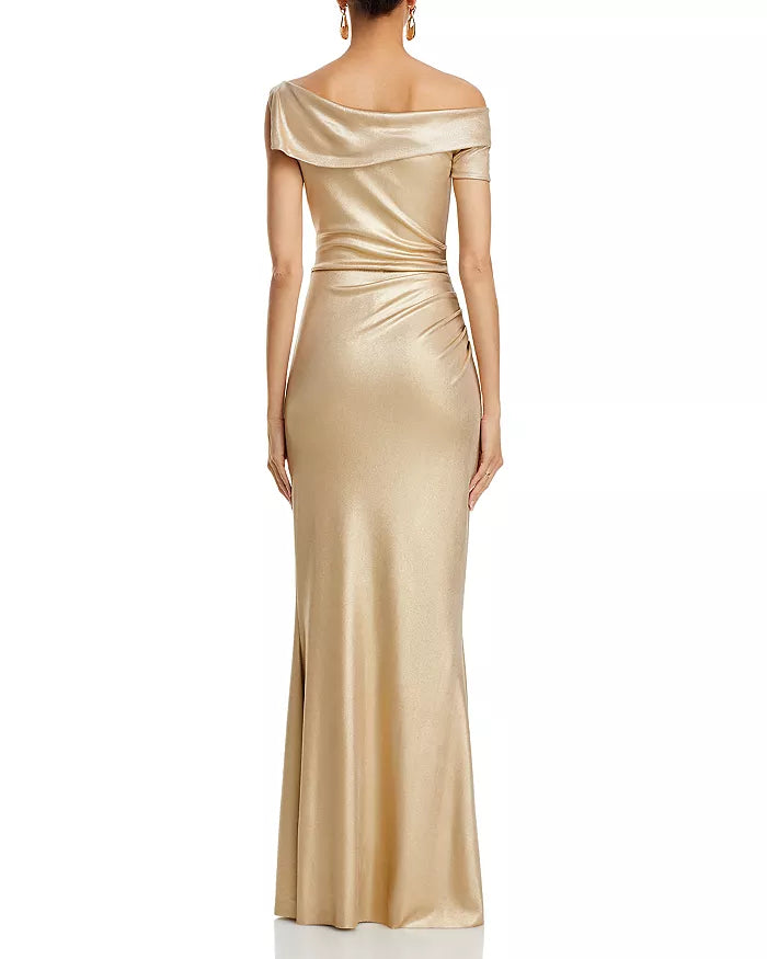 One-Shoulder Satin Floor-Length Evening Dress - Chloe Dress