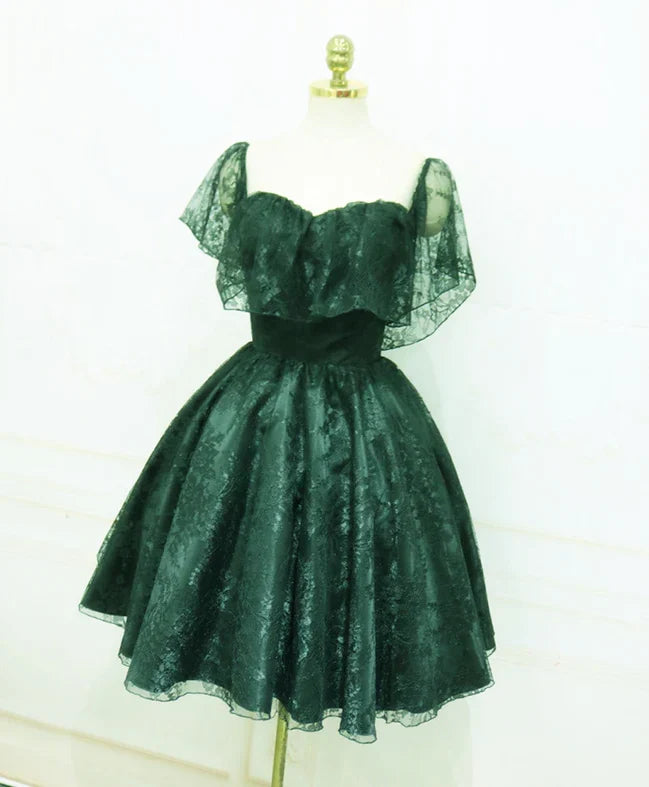 Green Off-Shoulder Lace Mini Party Dress - Chloe Dress