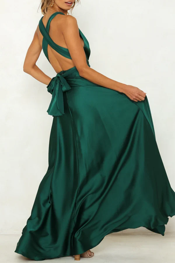 V-Neck Backless Evening Dress - Chloe Dress