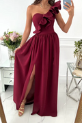 One-Shoulder Ruffled Evening Dress - Chloe Dress