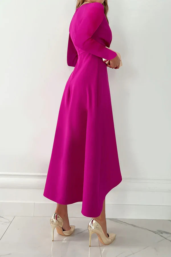 V-Neck Asymmetric Evening Dress - Chloe Dress