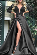 V-Neck Sequin Evening Dress - Chloe Dress