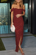 Sequin Backless High Slit Evening Dress - Chloe Dress