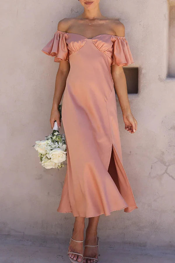 Off-Shoulder High Slit Evening Dress - Chloe Dress