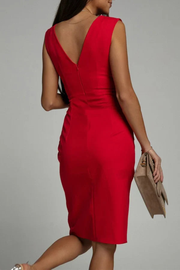 V-Neck High Slit Evening Dress - Chloe Dress