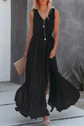 V-Neck Sleeveless Evening Dress - Chloe Dress