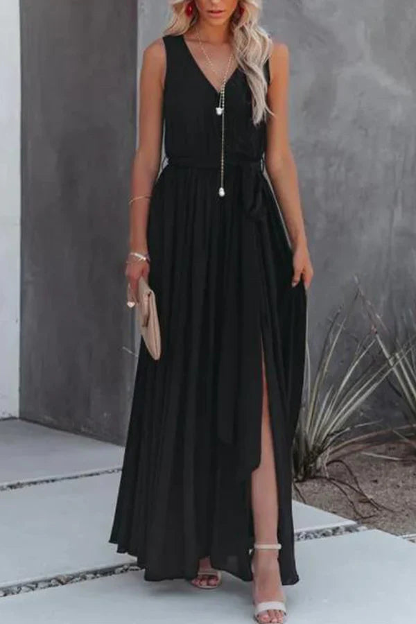 V-Neck Sleeveless Evening Dress - Chloe Dress