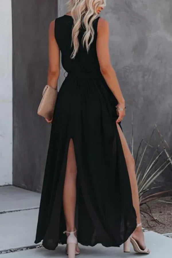 V-Neck Sleeveless Evening Dress - Chloe Dress