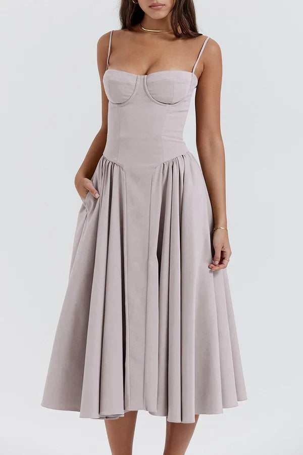 Square Neck Evening Dress - Chloe Dress
