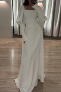 Square Neck Ruffled Evening Dress - Chloe Dress