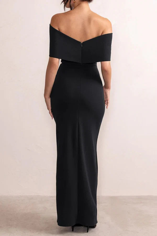 Off-Shoulder High Slit Evening Dress - Chloe Dress