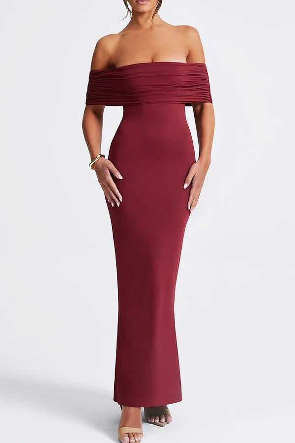 Backless Pleated Evening Dress - Chloe Dress