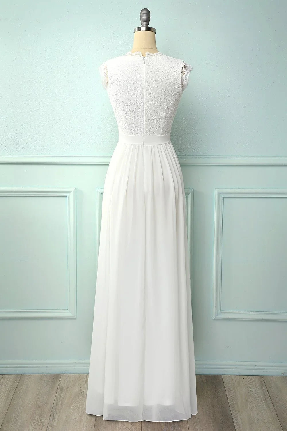 White V-Neck Wedding Dress - Chloe Dress