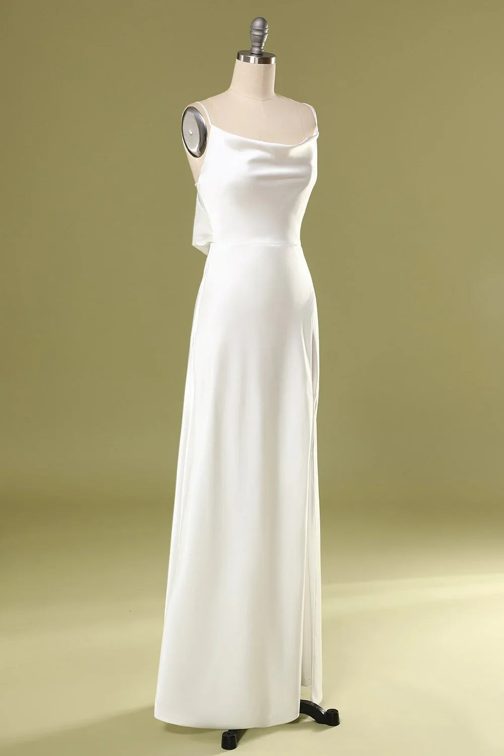 White Sleeveless Floor-Length Wedding Dress - Chloe Dress