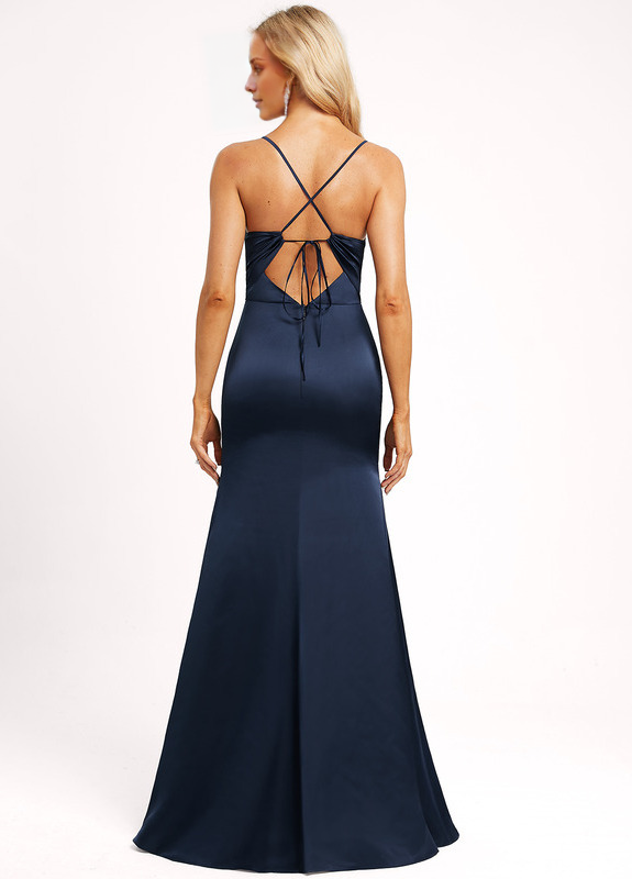 A-Line V-Neck Satin Floor-Length Wedding Dress - Chloe Dress