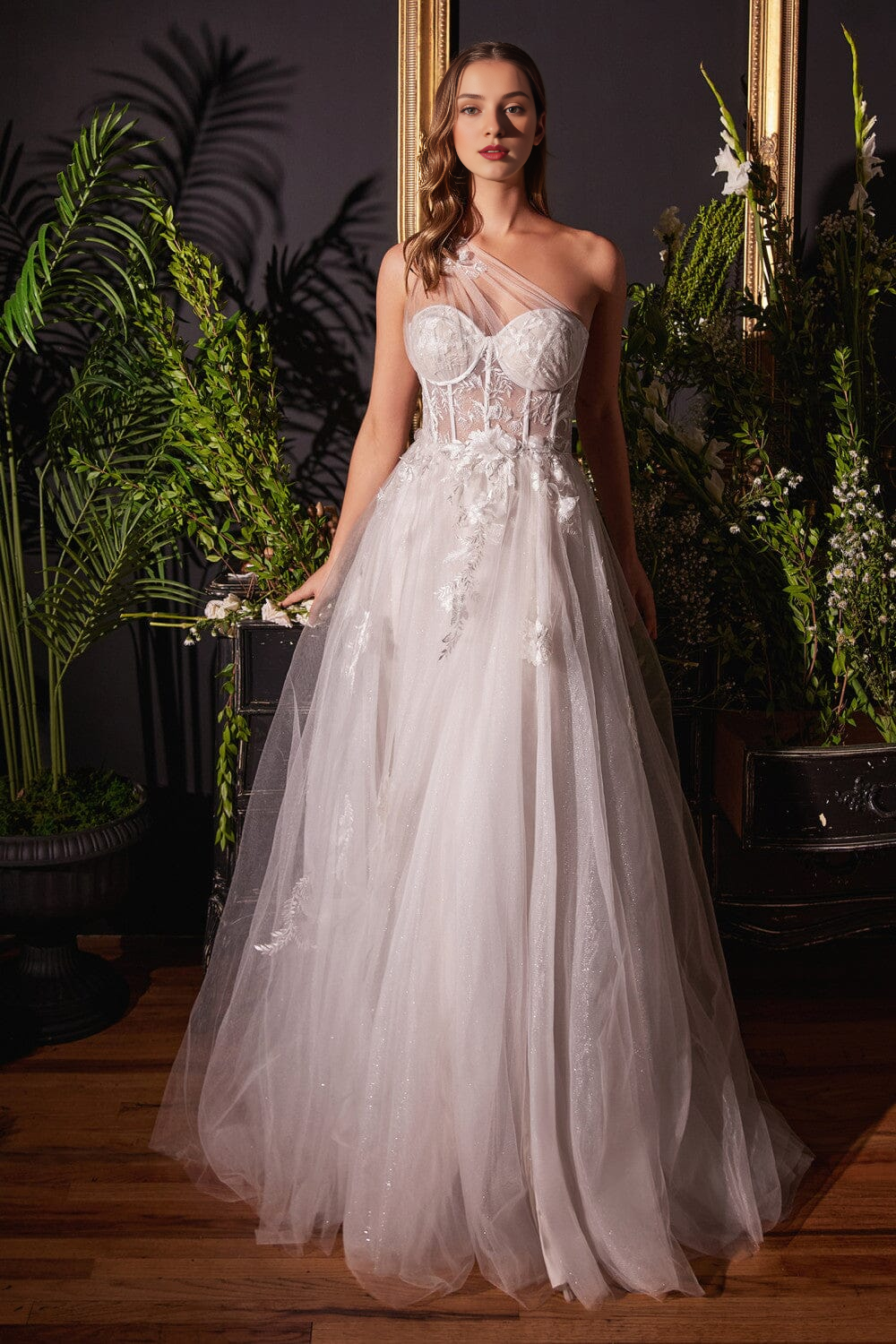 White One-Shoulder Wedding Dress - Chloe Dress