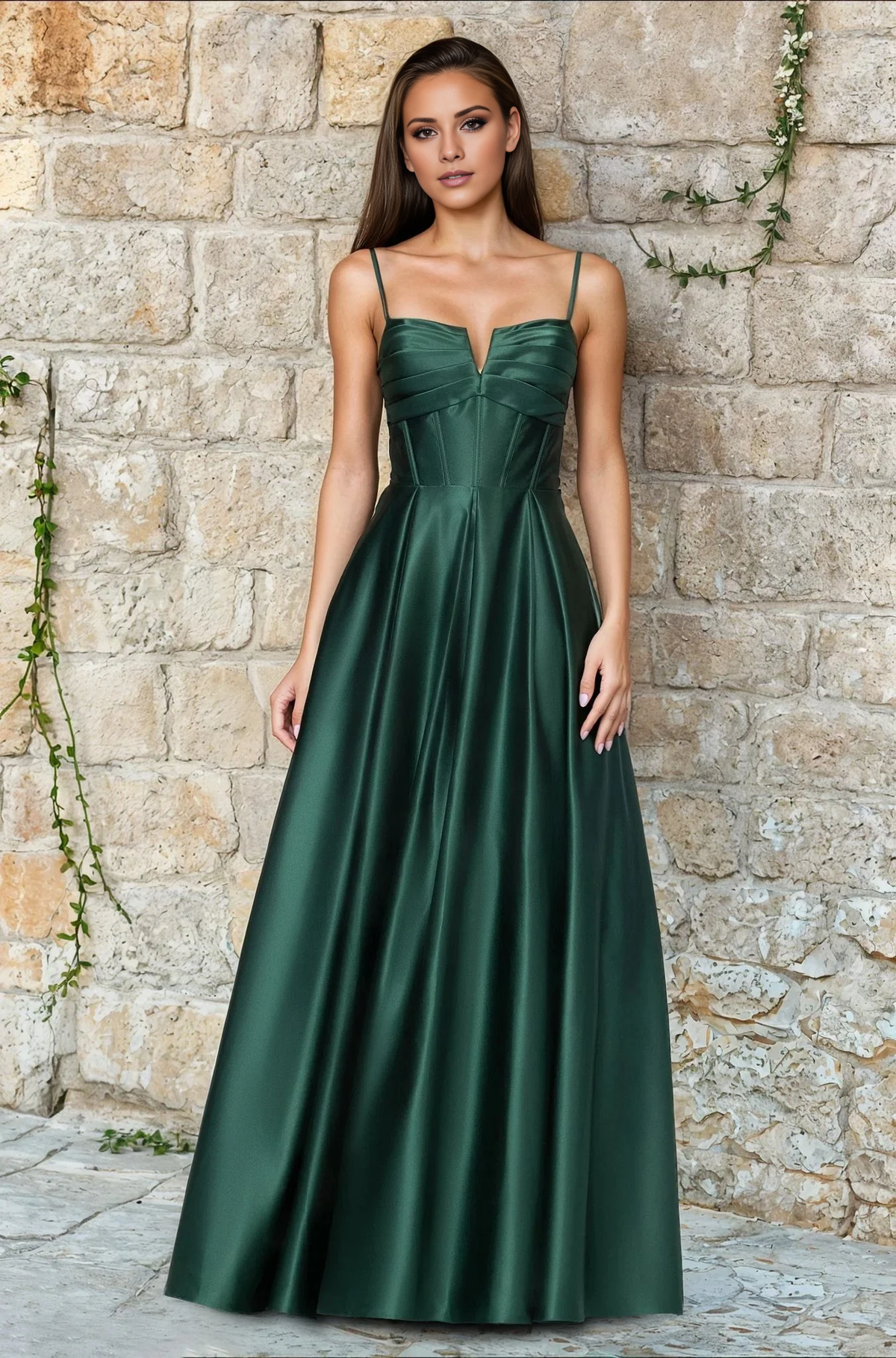 A-Line V-Neck Backless Floor-Length Evening Dress - Chloe Dress