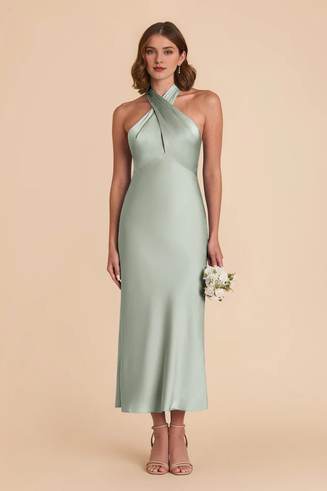 Satin Ankle-Length Wedding Dress - Chloe Dress