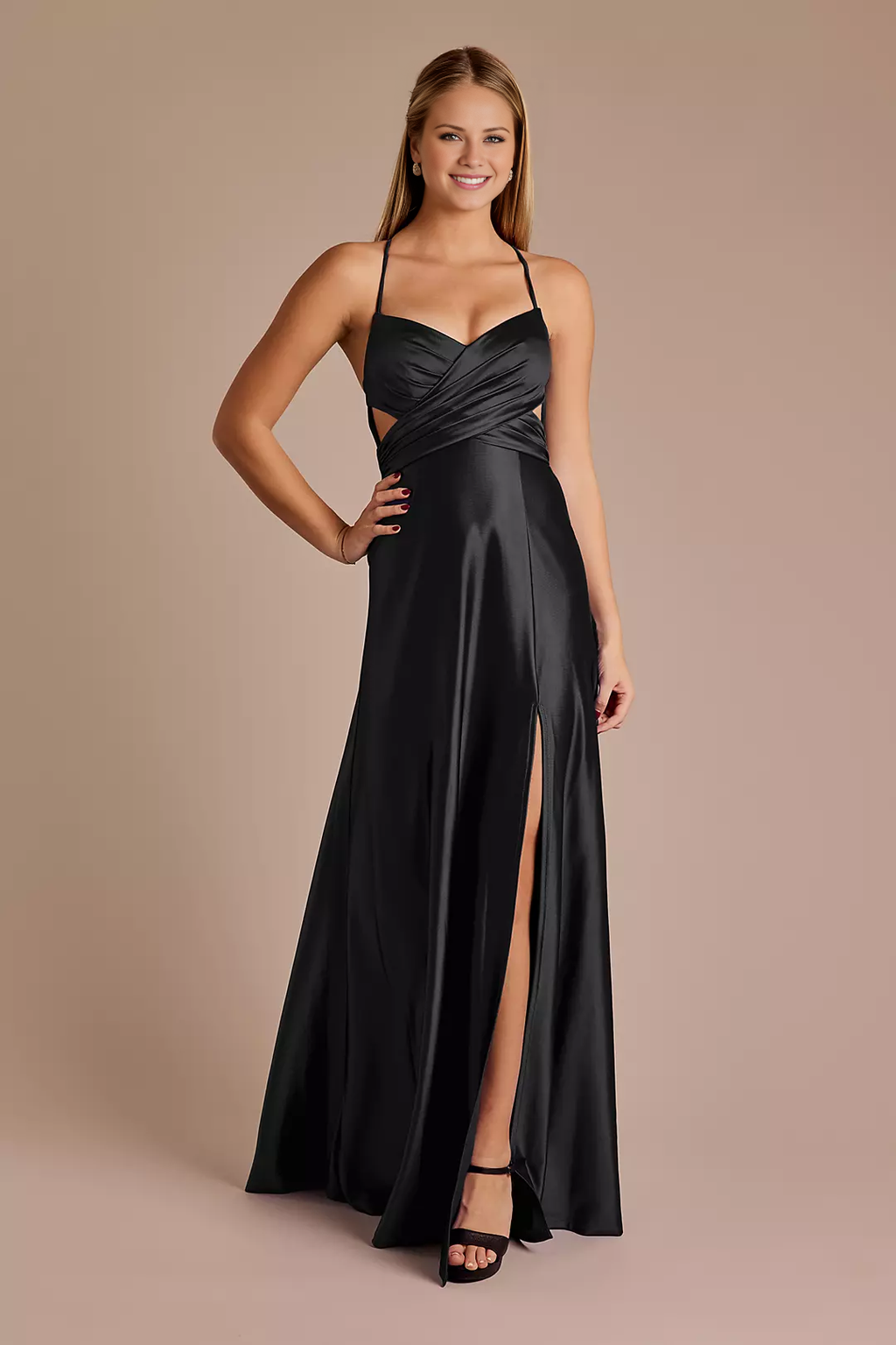 A-Line Satin Floor-Length Dress - Chloe Dress