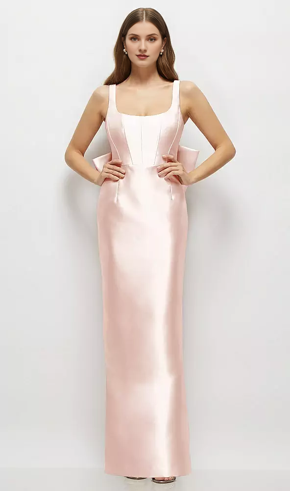 Satin Lace-Up Back Floor-Length Wedding Dress - Chloe Dress