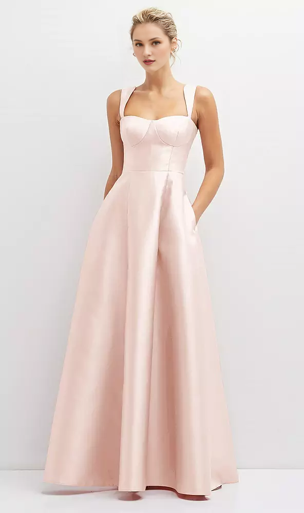 Satin Lace-Up Back Floor-Length Prom Dress - Chloe Dress