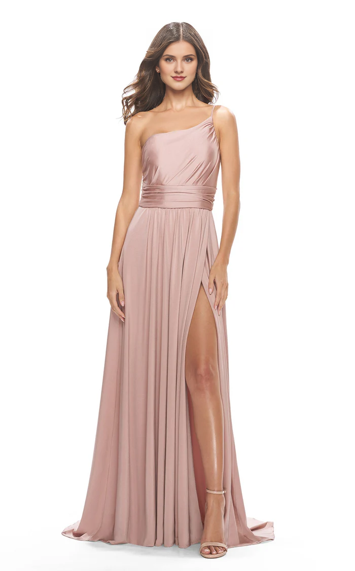 A-Line Lace-Up Back High Slit Floor-Length Prom Dress - Chloe Dress