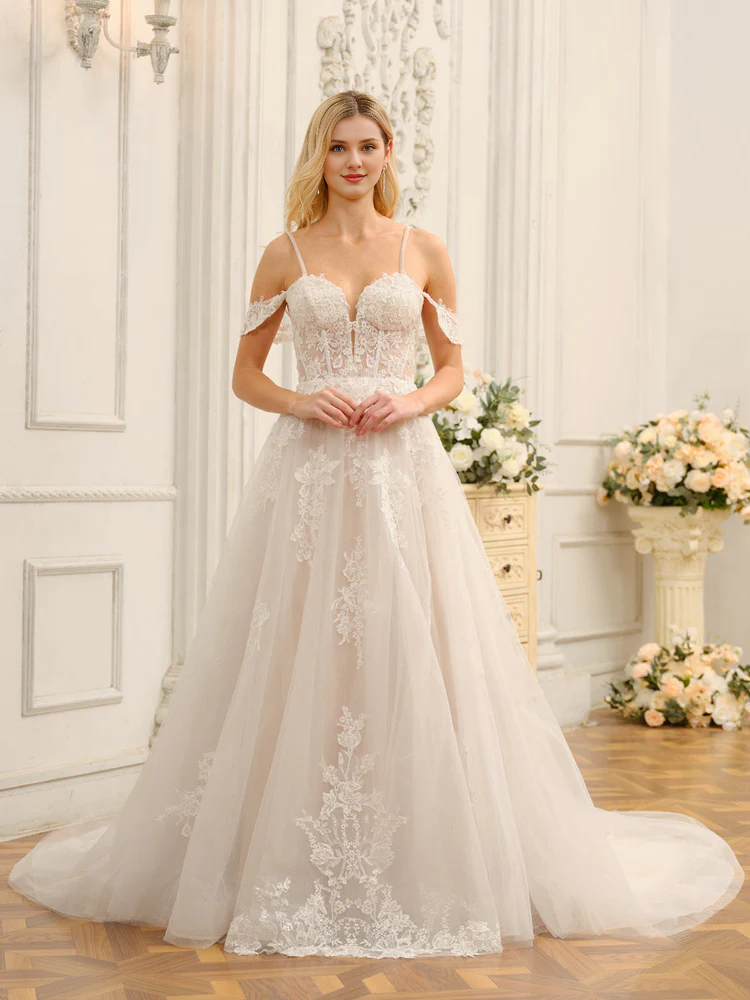 Off-Shoulder Sleeveless Wedding Dress - Chloe Dress