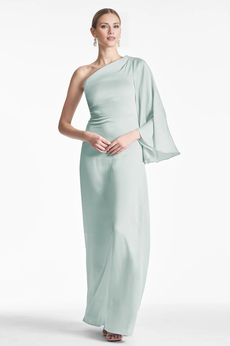 Off-Shoulder Long Sleeve Backless Asymmetric Floor-Length Prom Dress - Chloe Dress