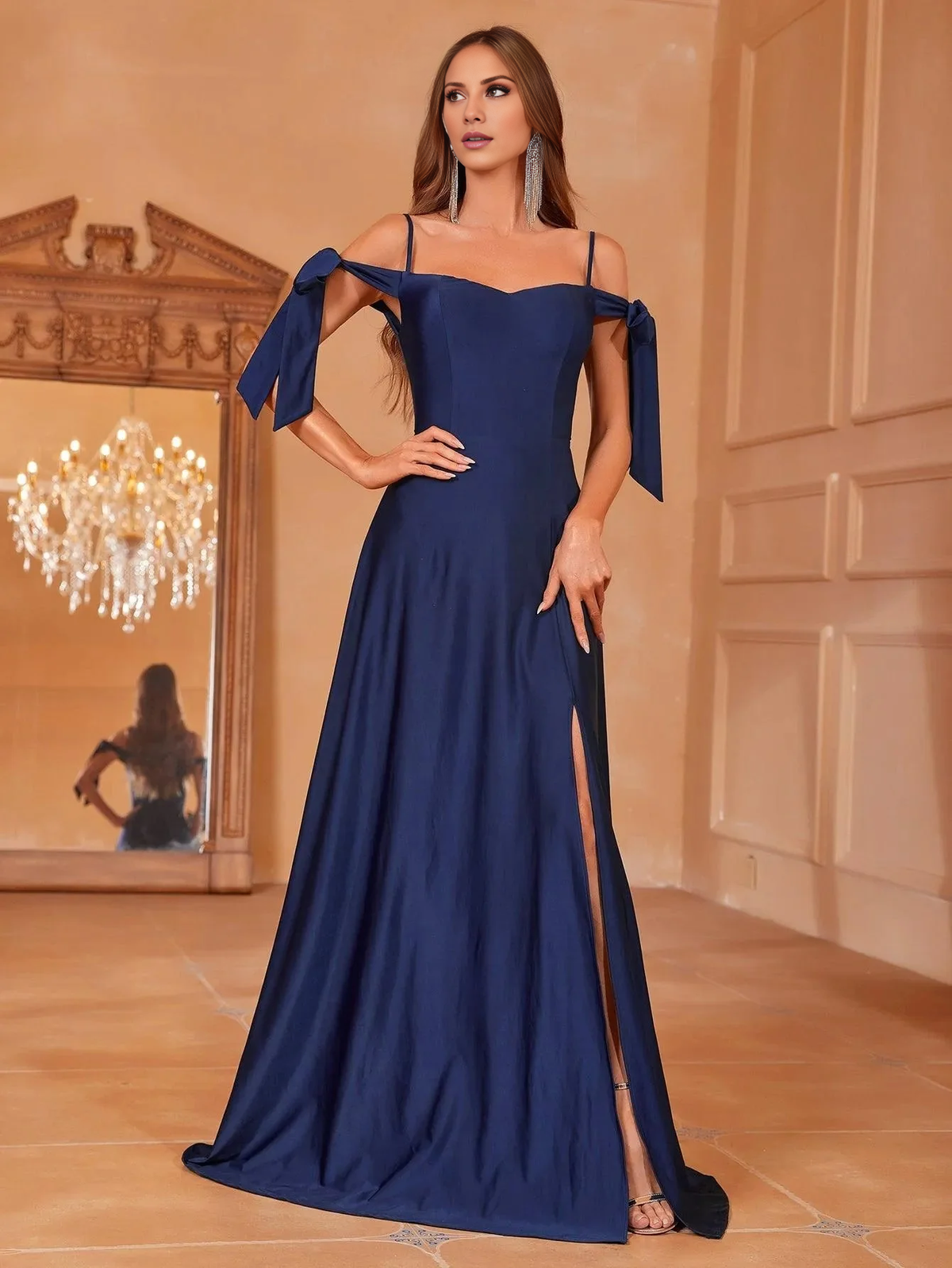 Off-Shoulder High Slit Floor-Length Formal Dress - Chloe Dress