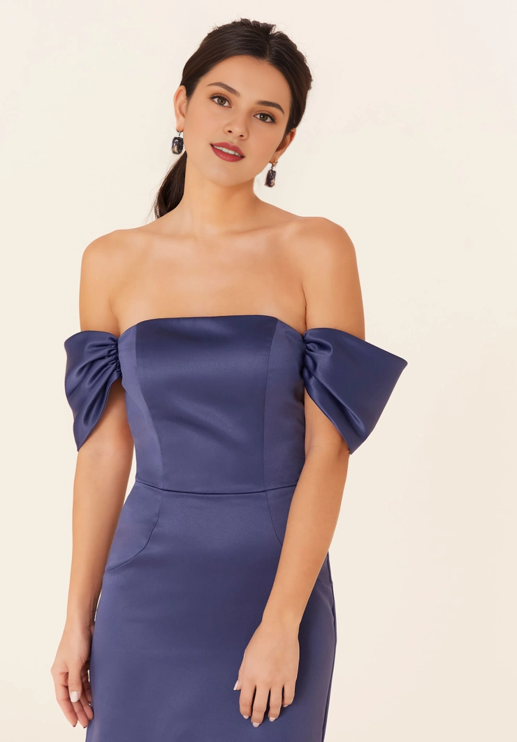 Off-Shoulder Satin Wedding Dress - Chloe Dress