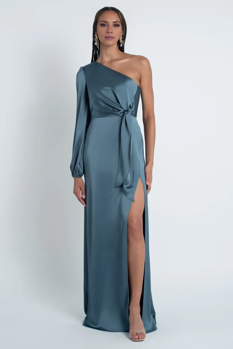 Off-Shoulder Long Sleeve Backless High Slit Floor-Length Prom Dress - Chloe Dress