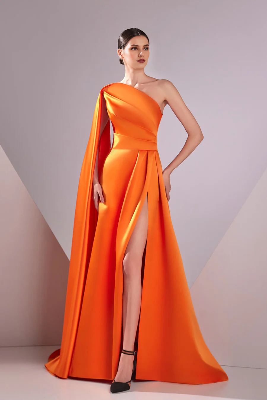 A-Line Satin Sleeveless Pleated Floor-Length Evening Gown - Chloe Dress