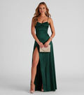 A-Line Satin Lace-Up Back Floor-Length Prom Dress - Chloe Dress