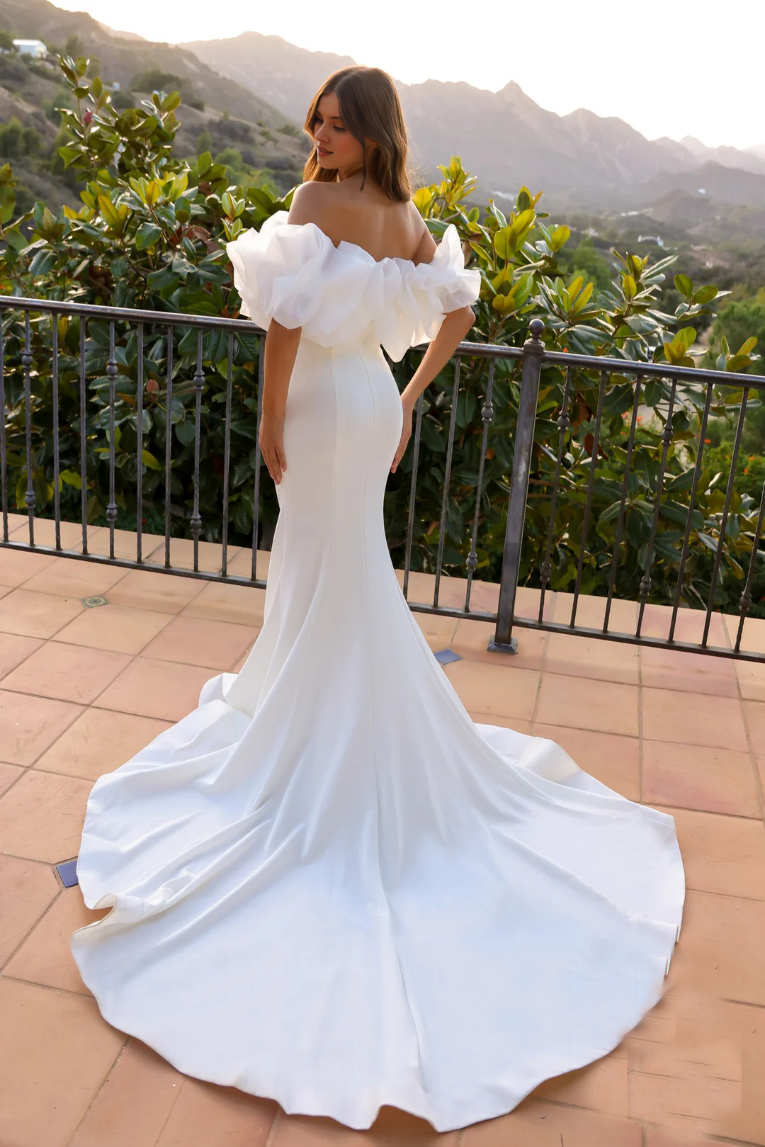 White Off-Shoulder Wedding Dress - Chloe Dress