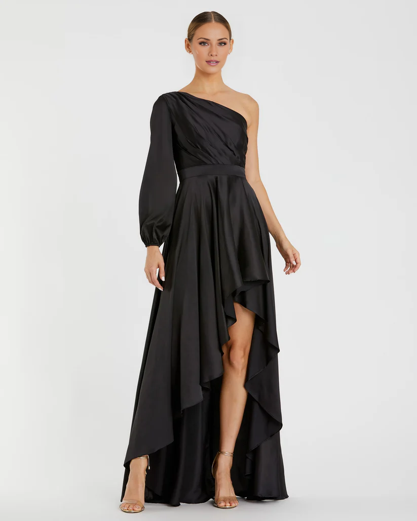 One-Shoulder Asymmetric Floor-Length Evening Dress - Chloe Dress