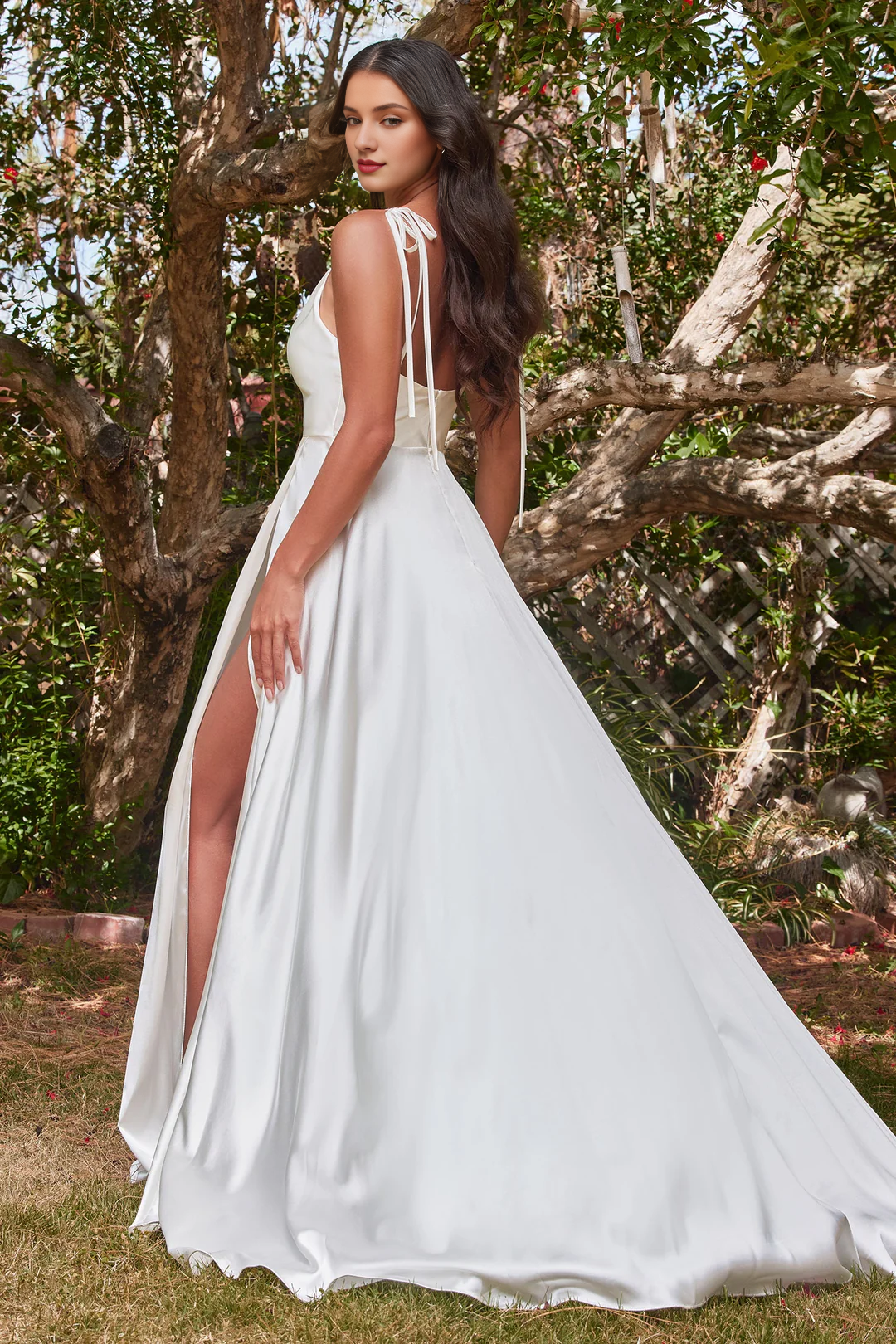 White A-Line Satin Wedding Dress - Chloe Dress