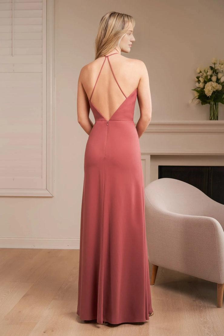 Crepe Backless High Slit Wedding Dress - Chloe Dress