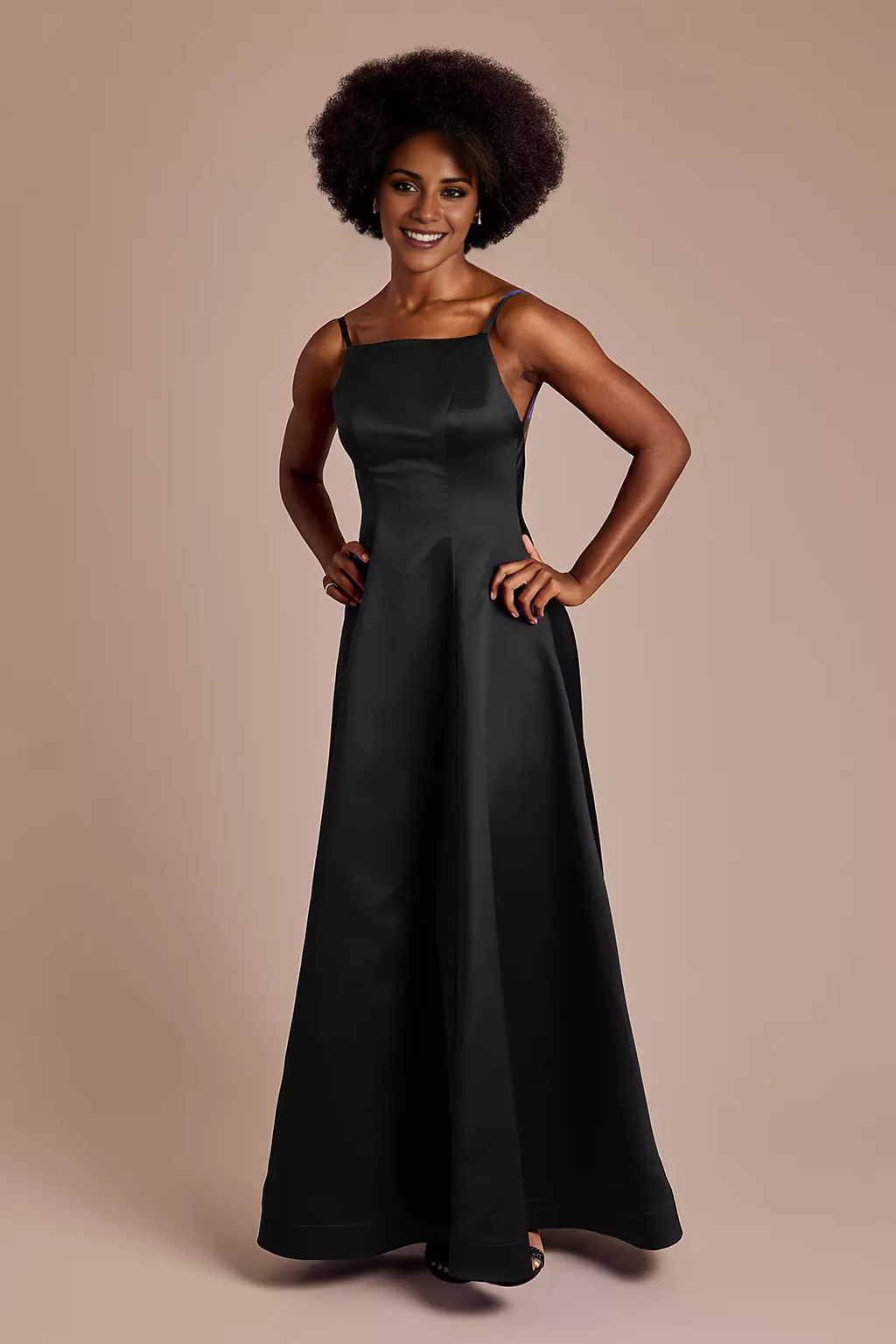 Square Neck Satin Backless Floor-Length Prom Dress - Chloe Dress