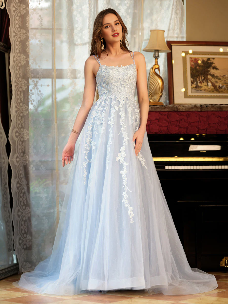 A-Line Chiffon Embroidered Ball Dress - Chloe Dress