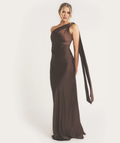 One-Shoulder Satin Sleeveless Floor-Length Prom Dress - Chloe Dress