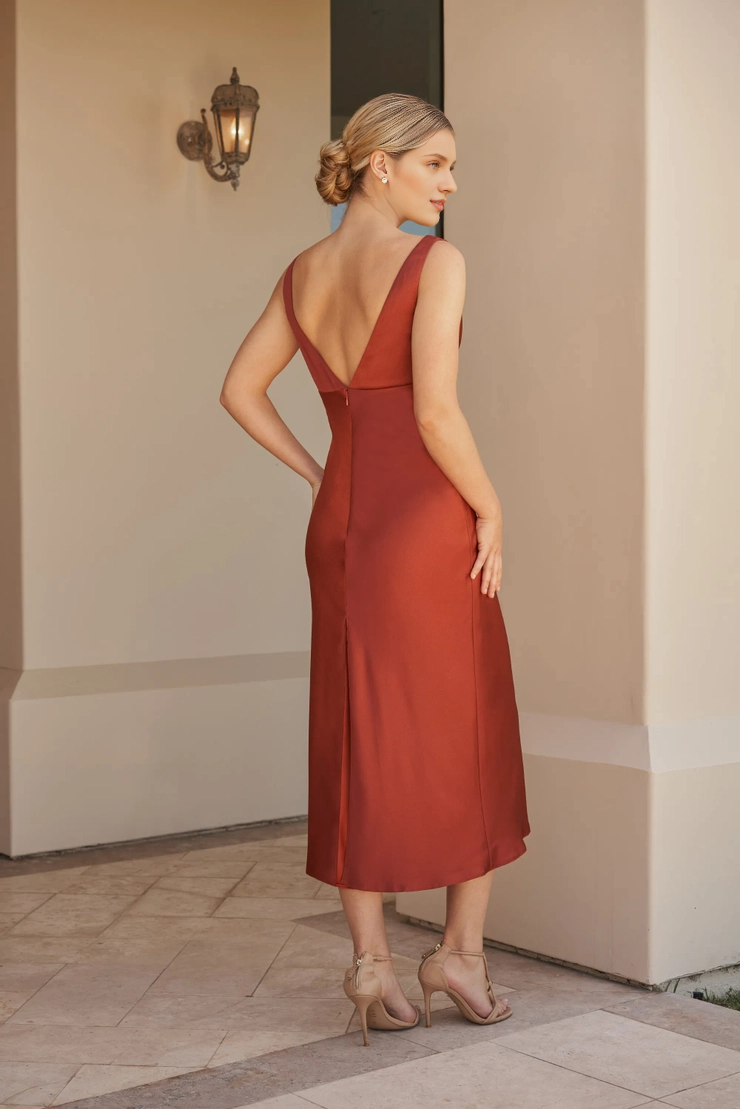 V-Neck Crepe Wedding Dress - Chloe Dress