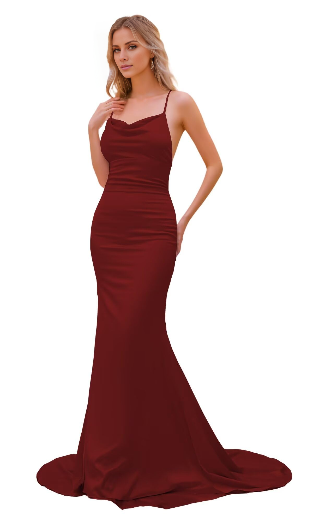 High Neck Satin Wedding Dress - Chloe Dress