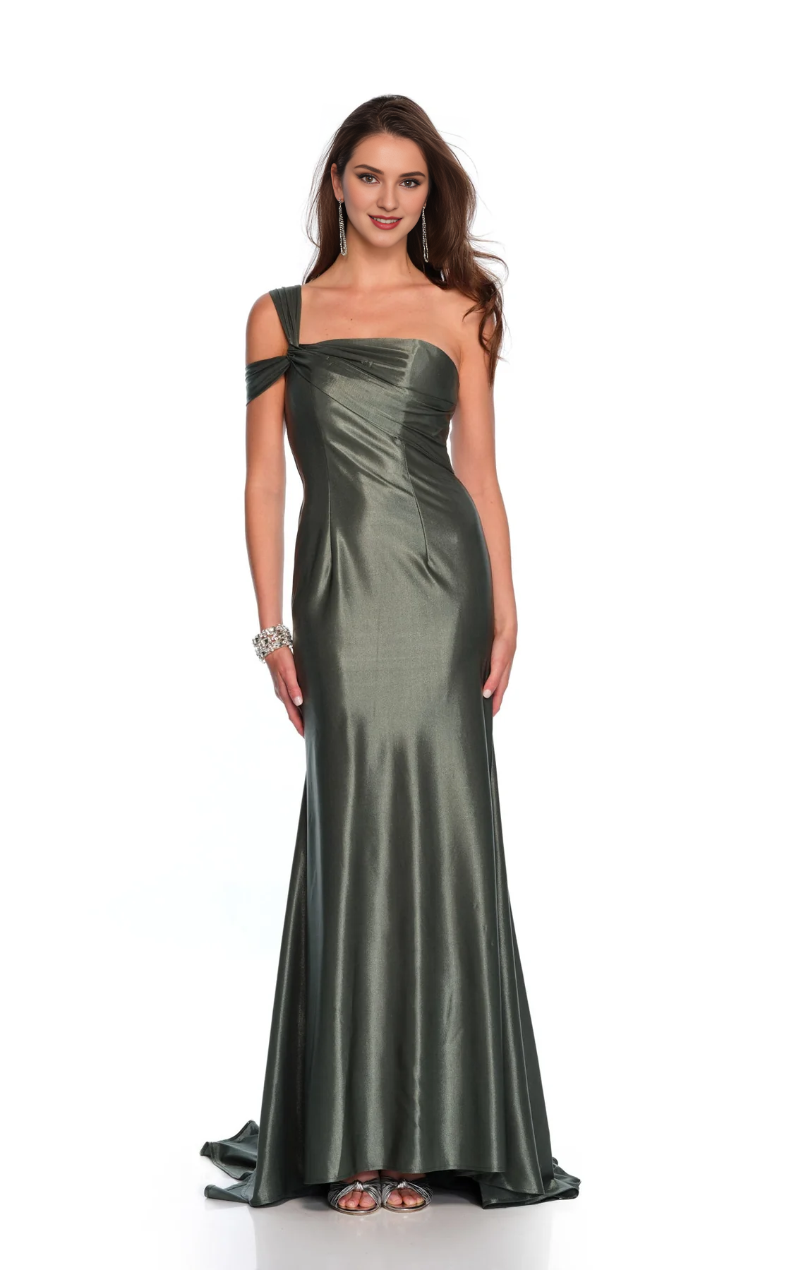 Mermaid One-Shoulder Satin Backless Floor-Length Prom Dress - Chloe Dress